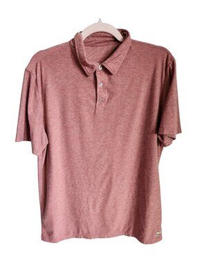 Vuori Shirt Red Medium Men's Strato Tech Polo Short Sleeve Performance